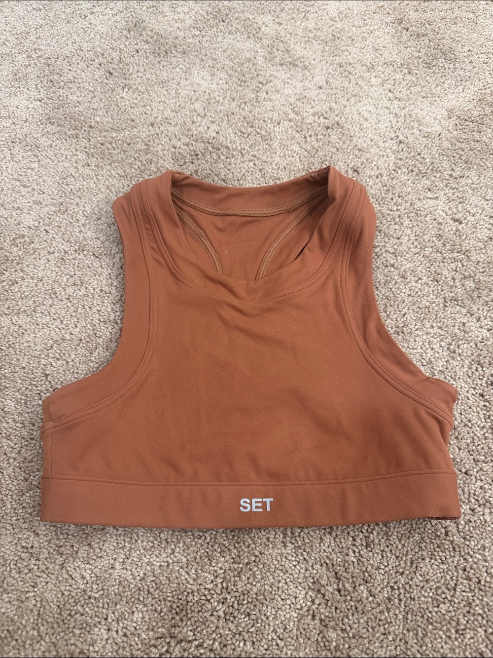 SET Active Burnt Orange High-Neck Crop Sports Bra